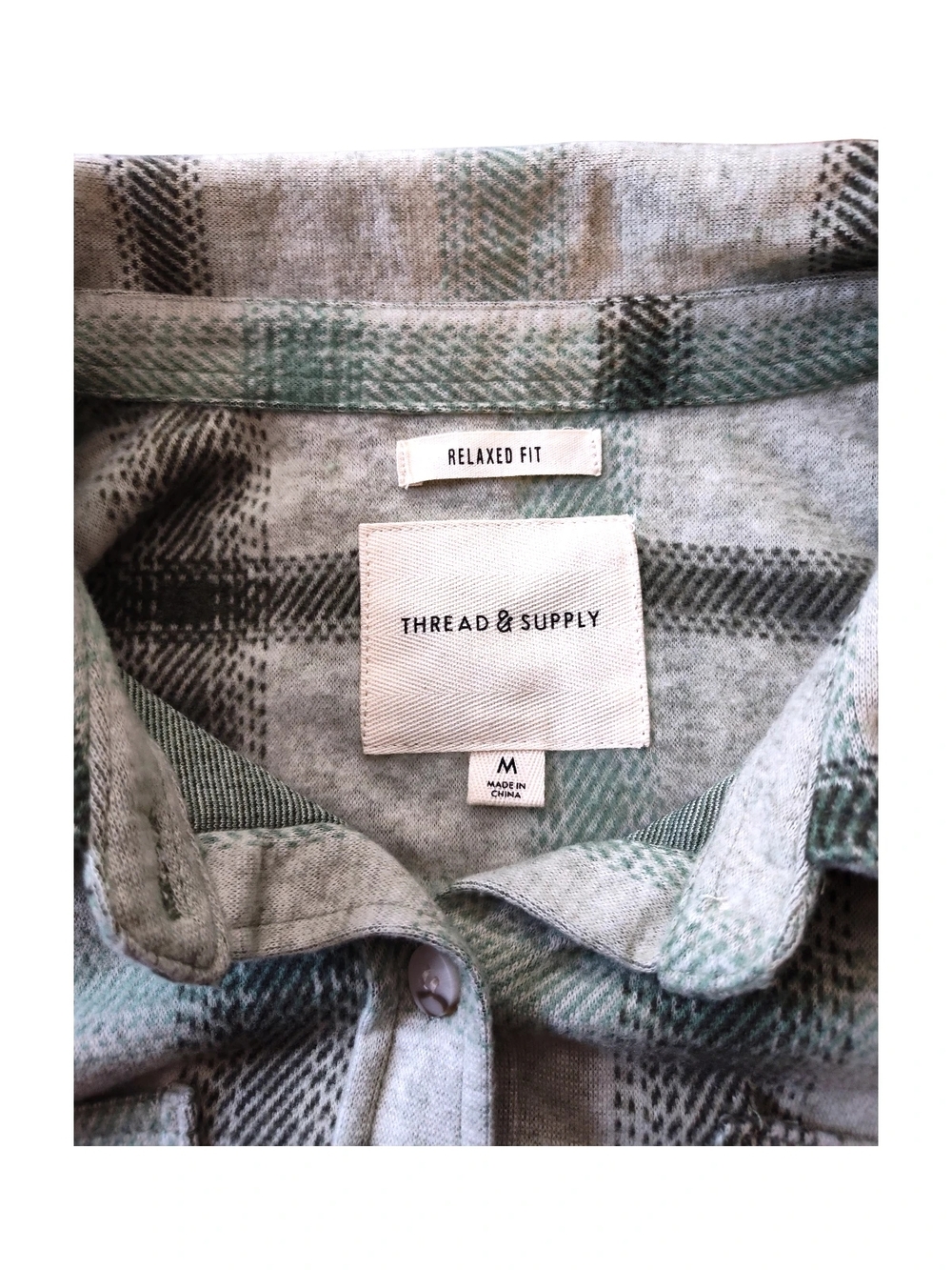 Thread & Supply Plaid Flannel Shacket Green Womens Size Medium - Picture 7 of 10